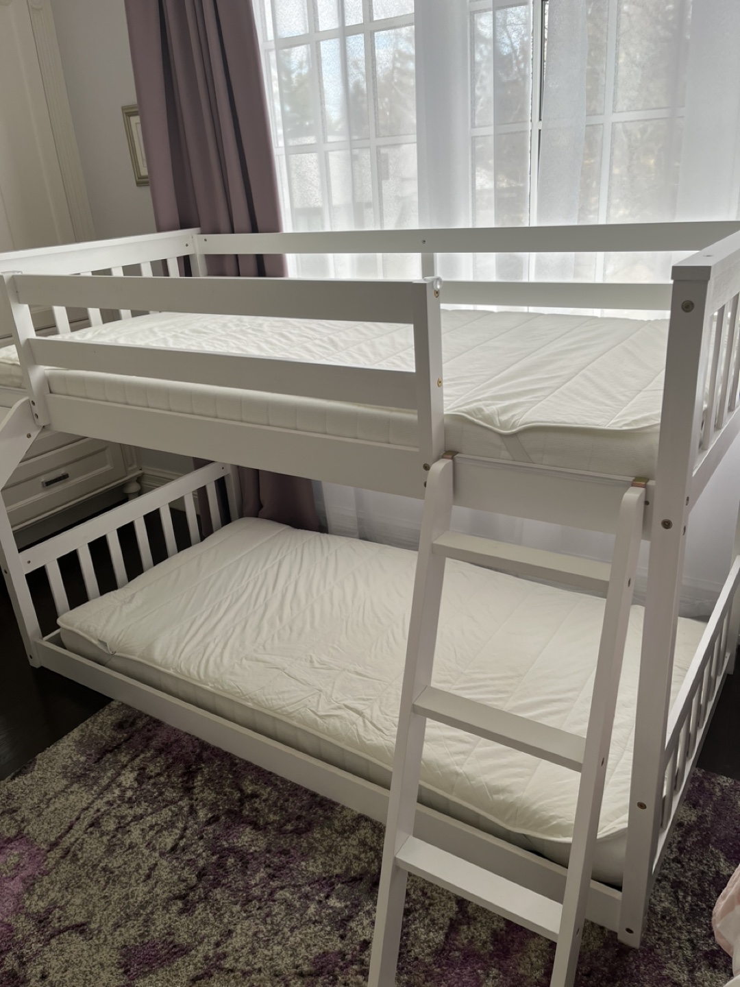 White Twin Bunk Bed with Slide - photo 5