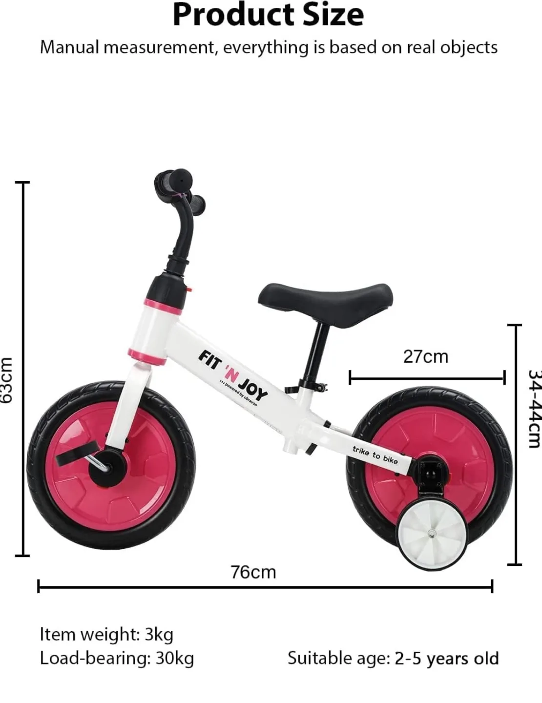 Fit'N Joy Balance Bike Toddler Training Bicycle image indicator(2)
