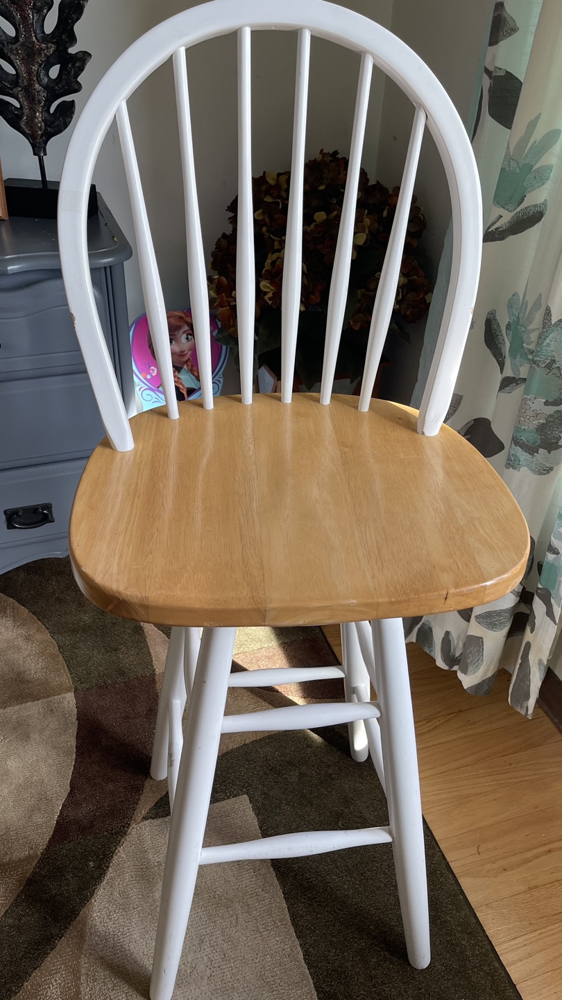 White Kitchen Counter swivel Stool