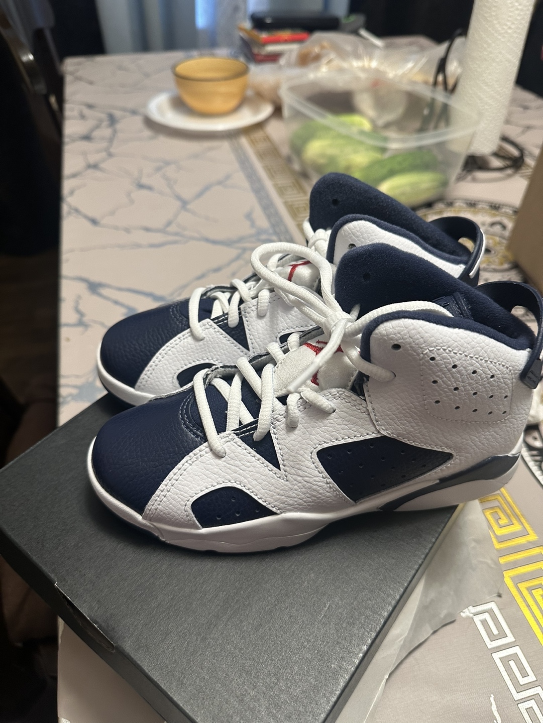 Air Jordan 6 Retro (PS) - White/Navy - Size 1Y - photo 3