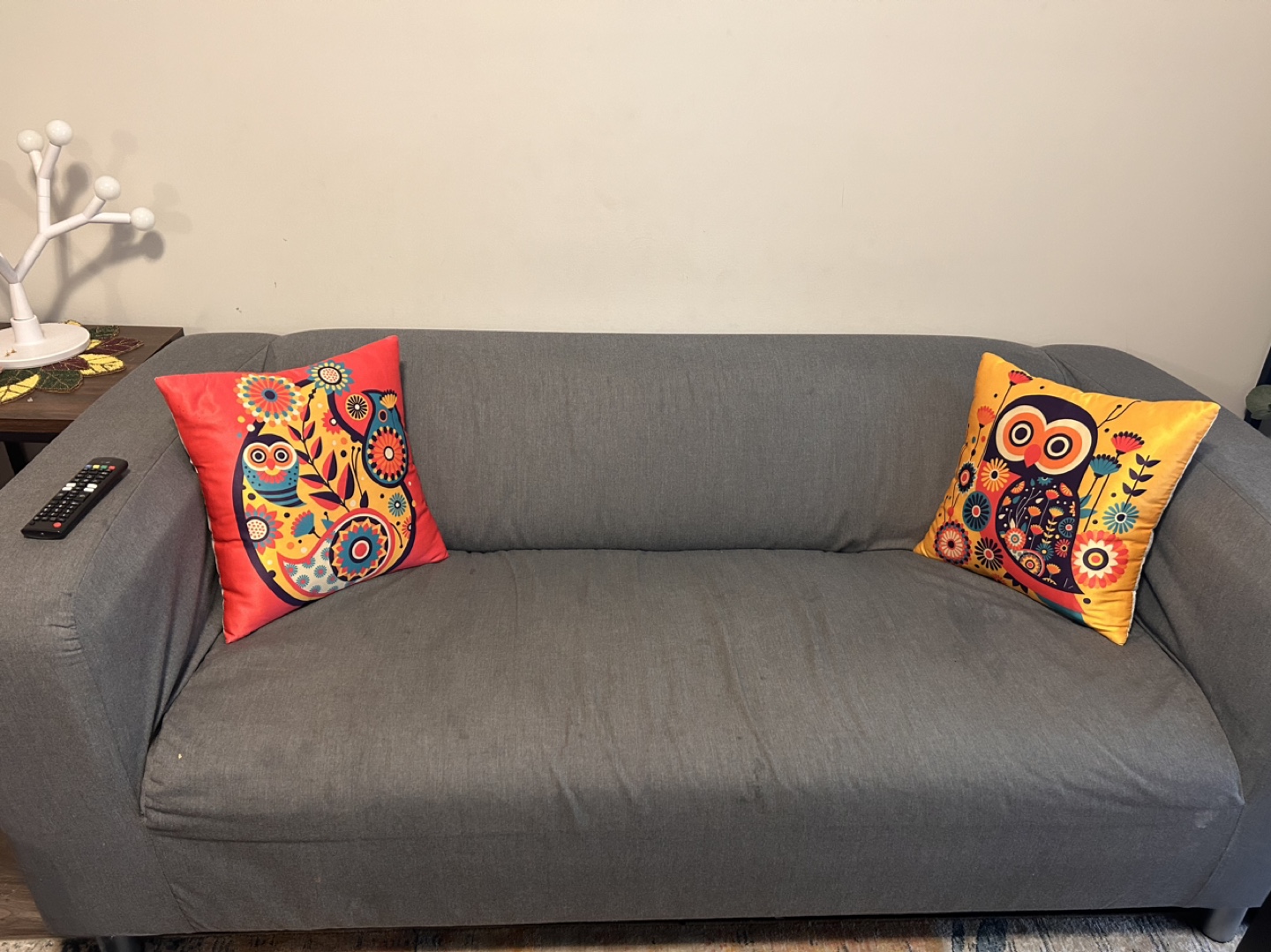 Living Room Set - IKEA Couch and Wingback chair+ foot rest