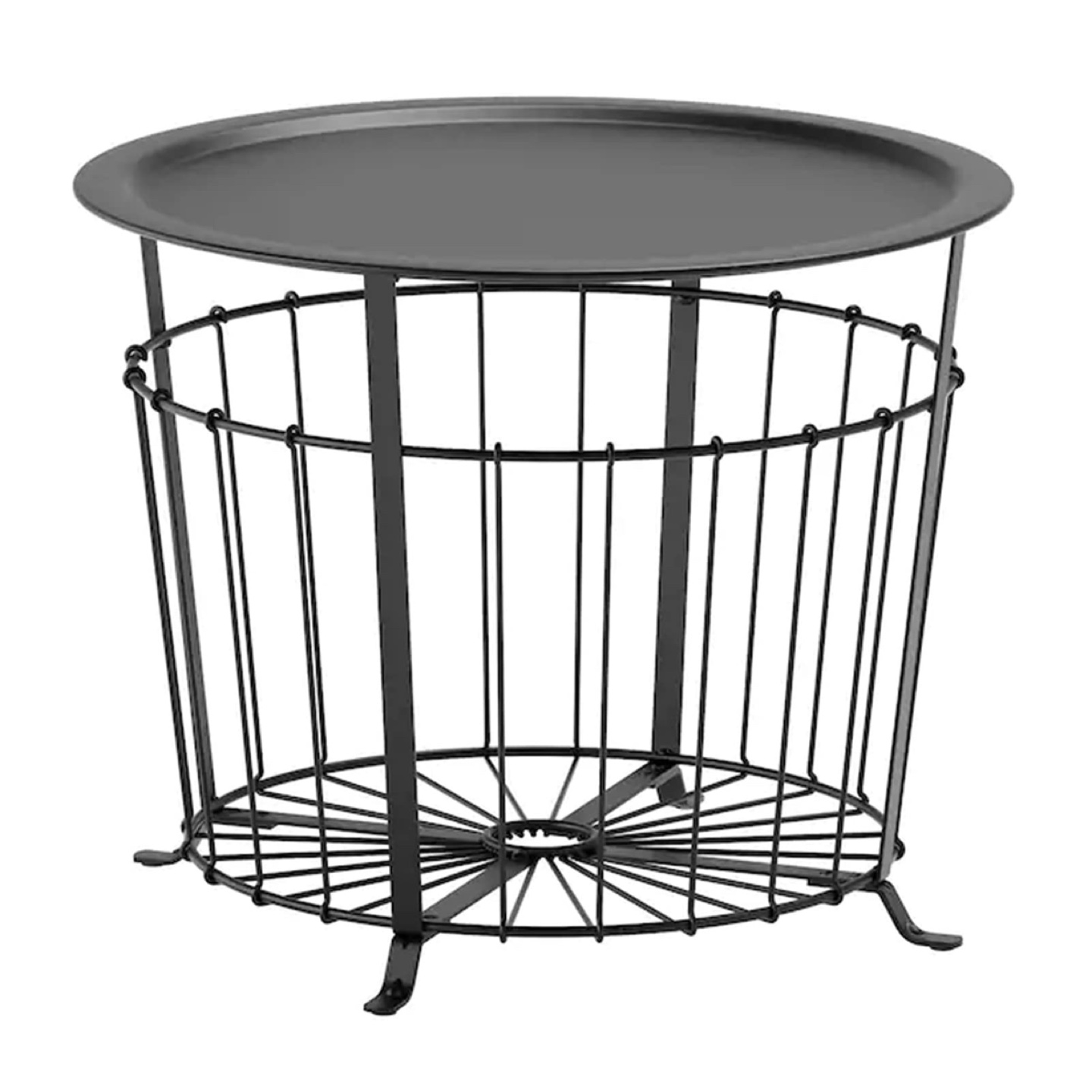 IKEA Black Side Table with Storage