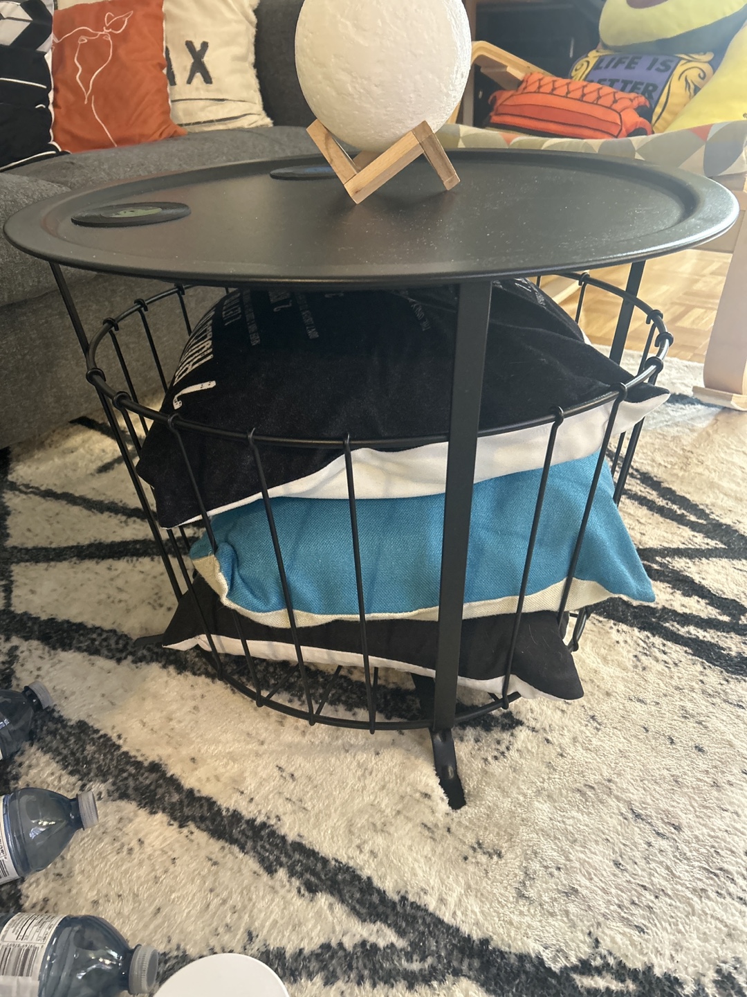 IKEA Black Side Table with Storage - photo 2