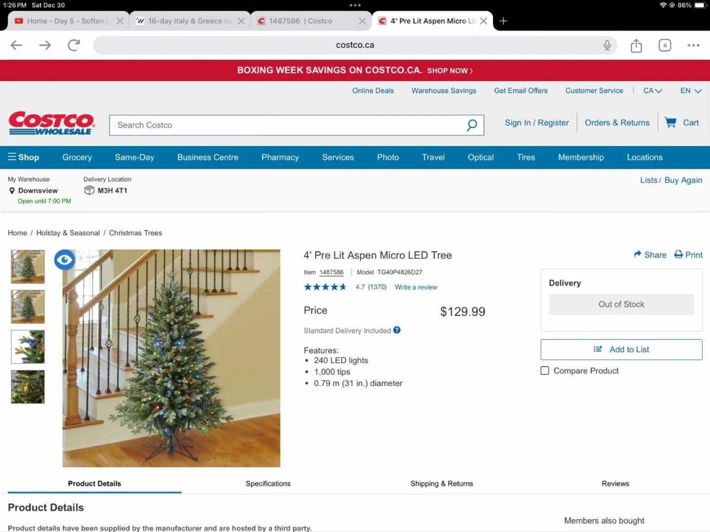 Christmas Tree- 4ft with 240 Micro LED lights image indicator(3)