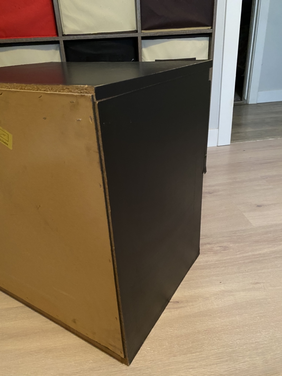 Black Nightstand with Marble Drawer - photo 3