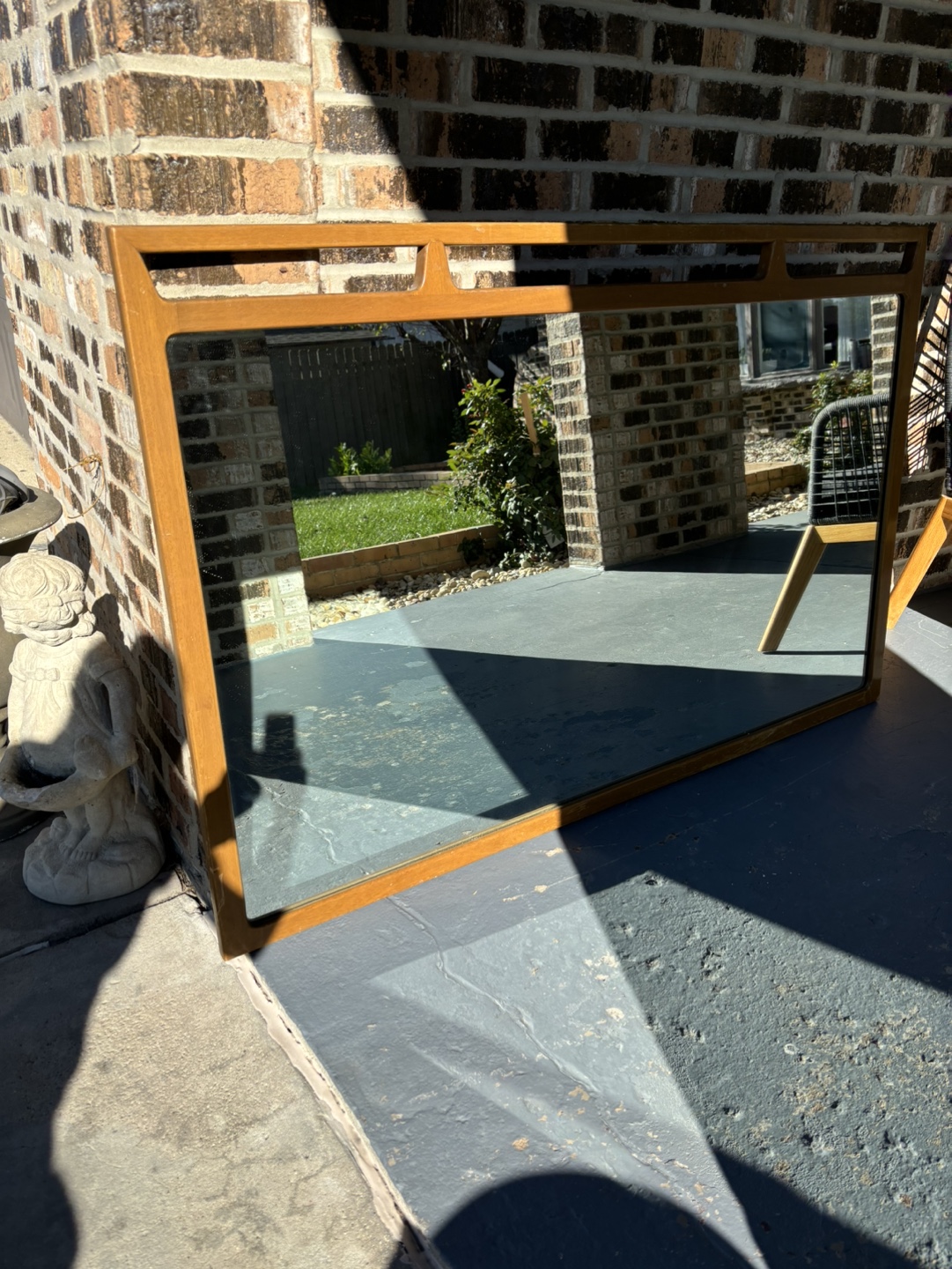 Mid Century Modern Wood Framed Mirror