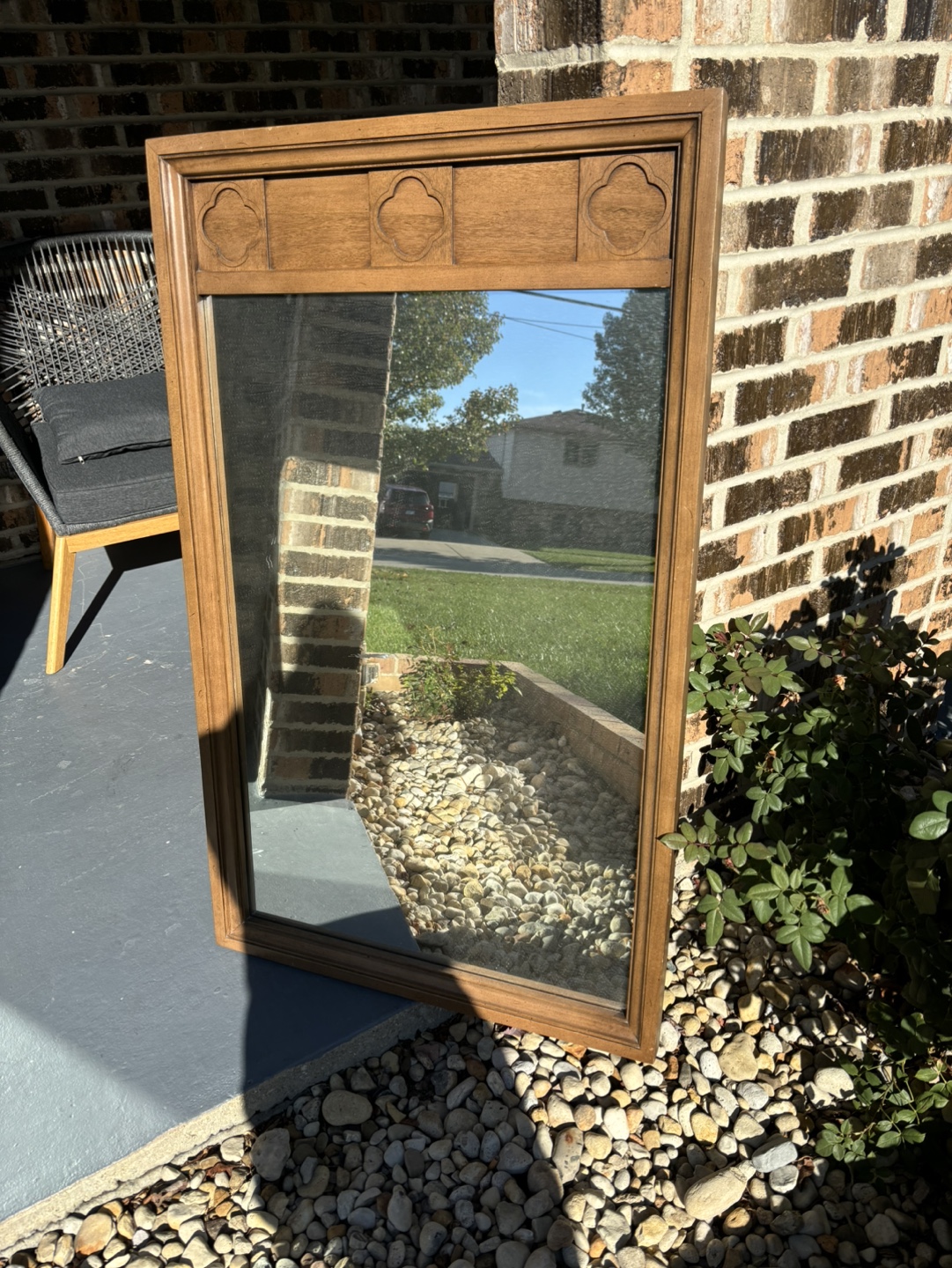 Vintage Wood Framed Mirror