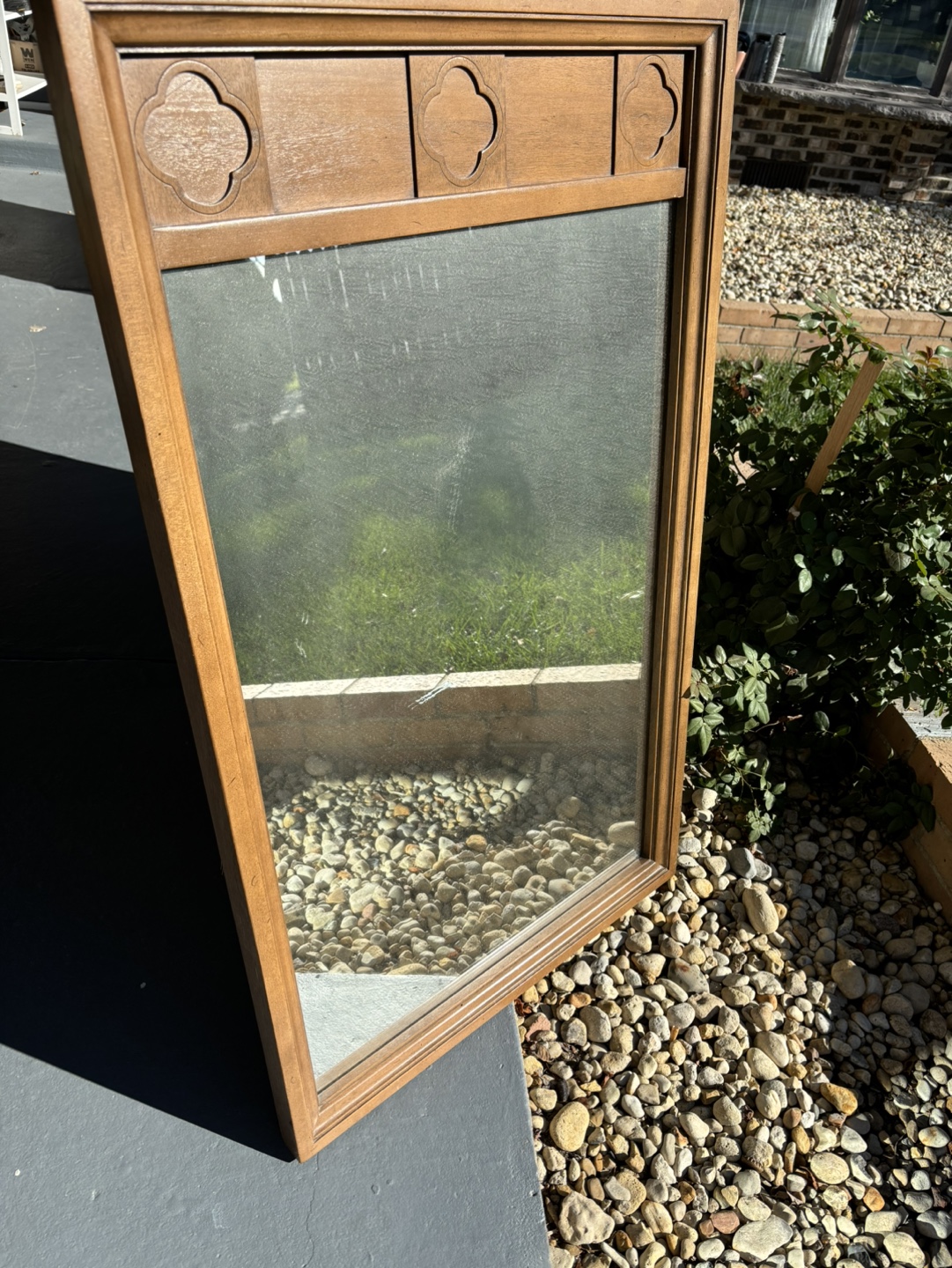 Vintage Wood Framed Mirror - photo 3