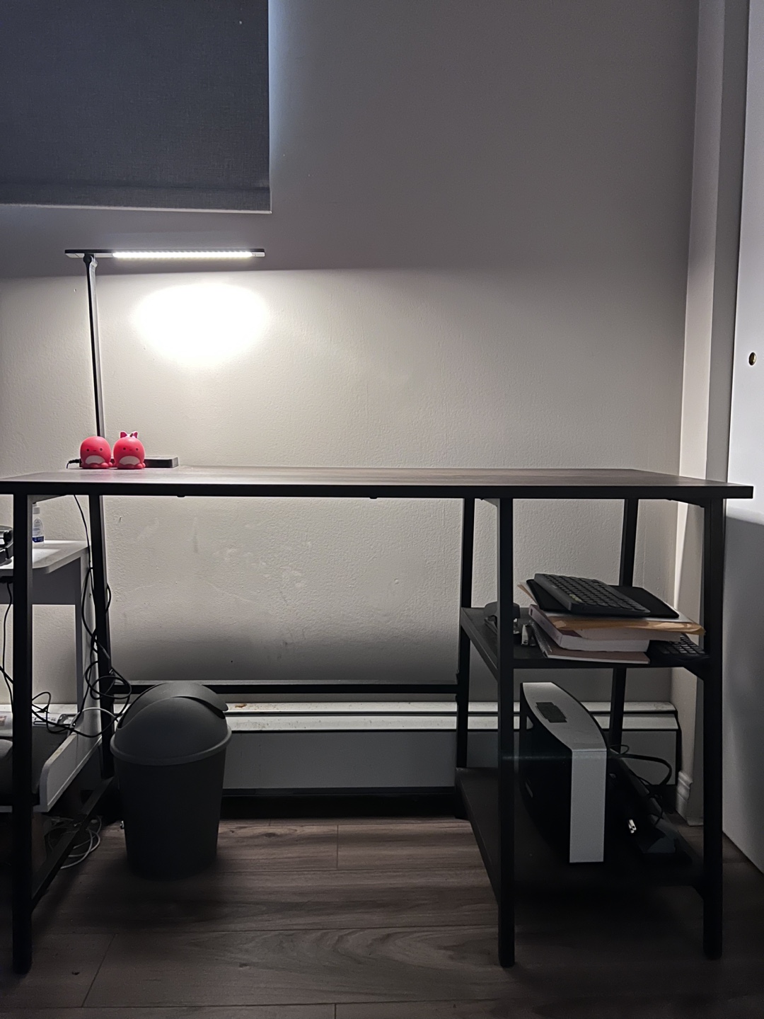 Study Table (Black Desk with Shelf and Chair)