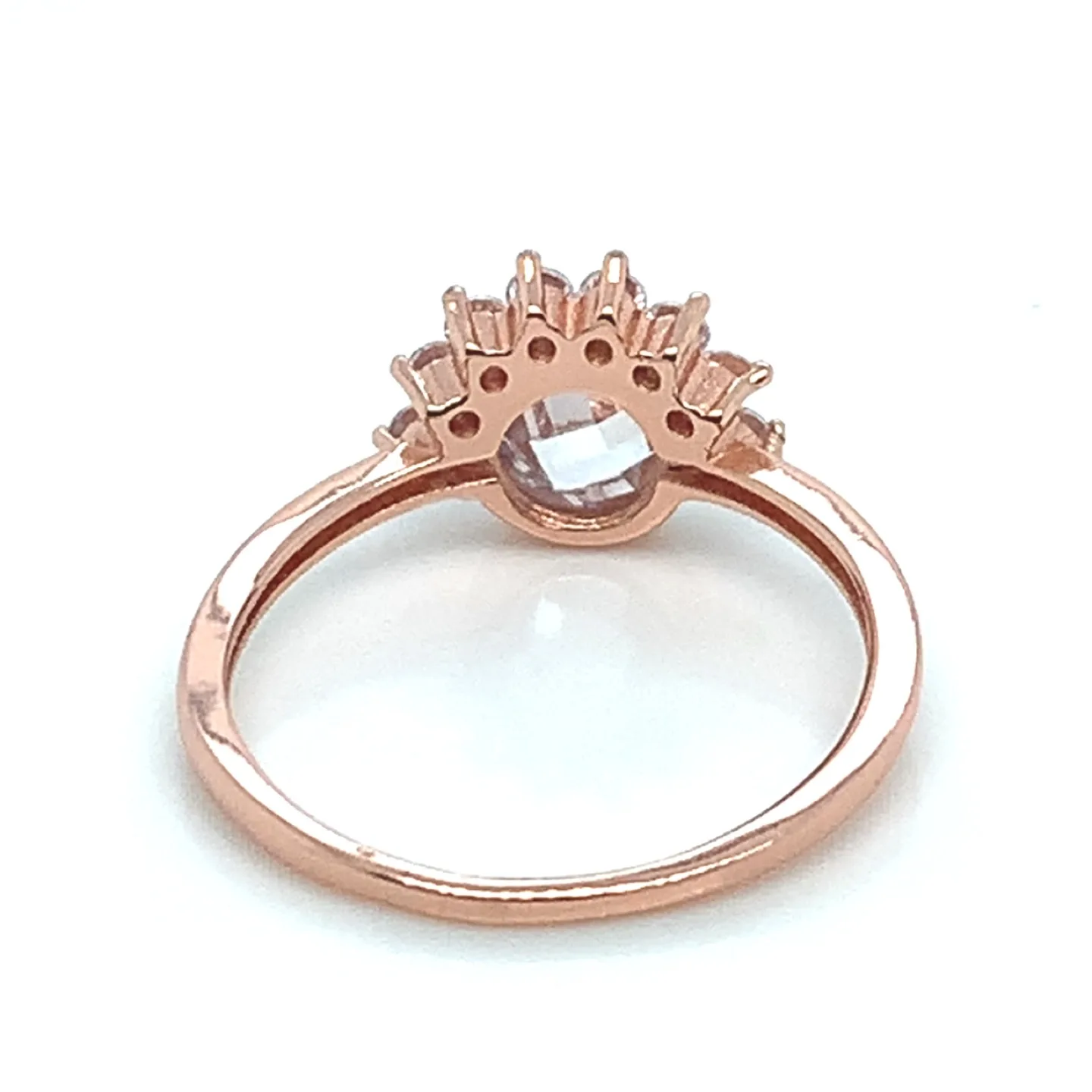 Sterling silver 925 CZ Sunrise Ring size 7 Rose gold vermeil image indicator(6)