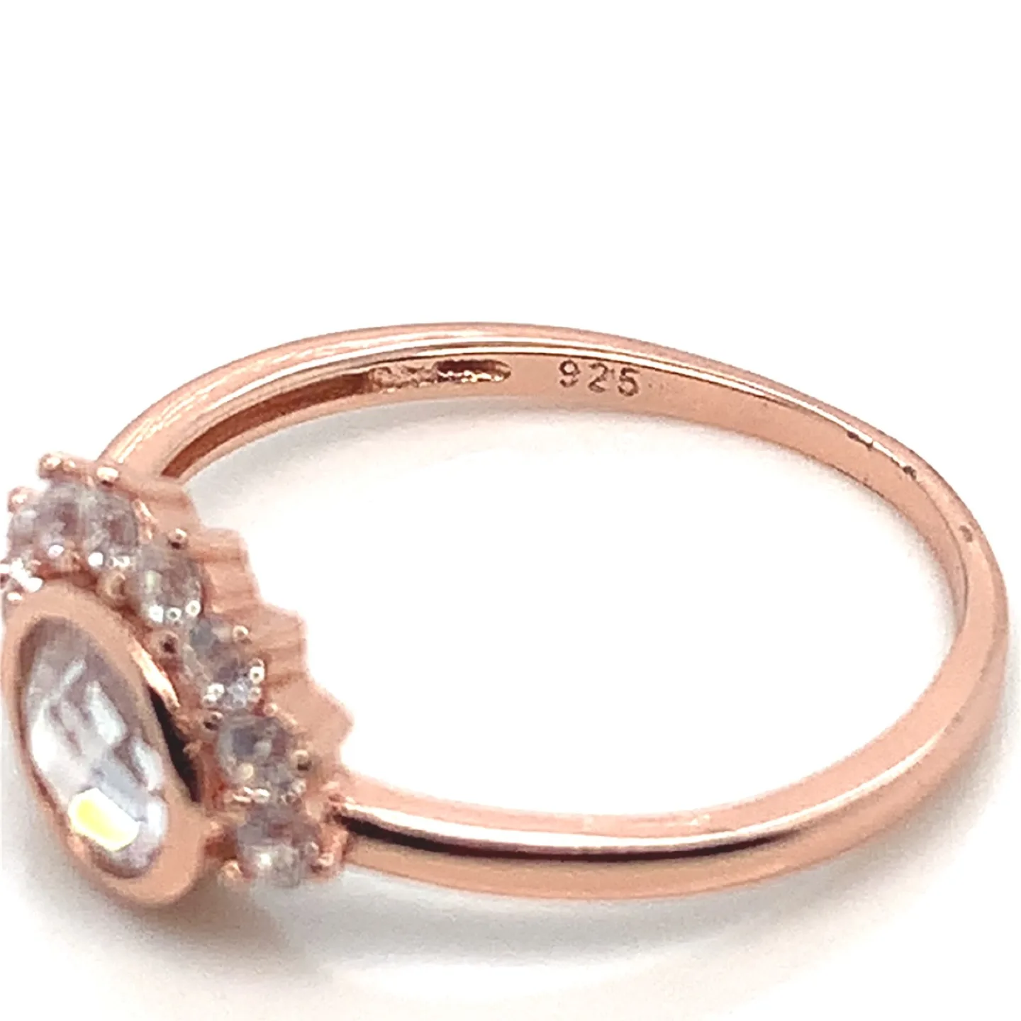 Sterling silver 925 CZ Sunrise Ring size 7 Rose gold vermeil image indicator(3)