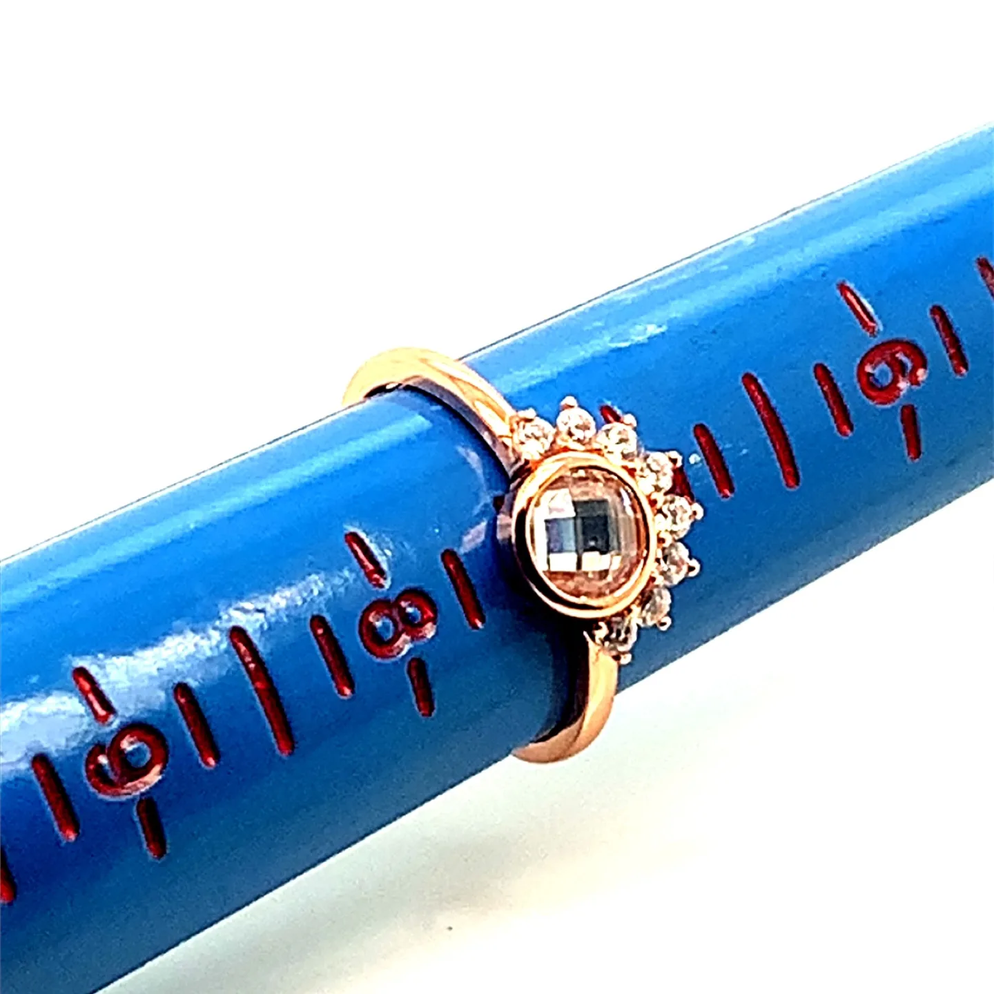 Sterling silver 925 CZ Sunrise Ring size 7 Rose gold vermeil image indicator(4)