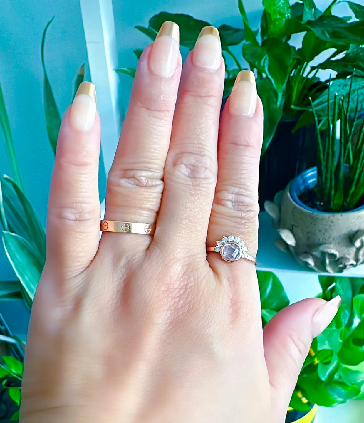 Sterling silver 925 CZ Sunrise Ring size 7 Rose gold vermeil image indicator(9)