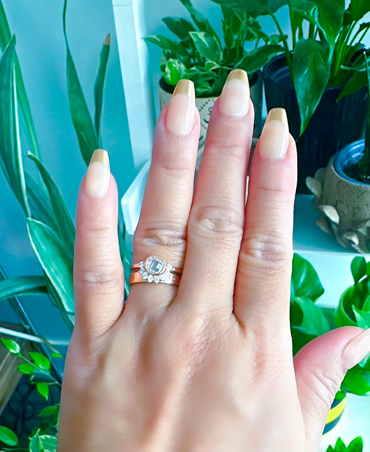 Sterling silver 925 CZ Sunrise Ring size 7 Rose gold vermeil image indicator(10)