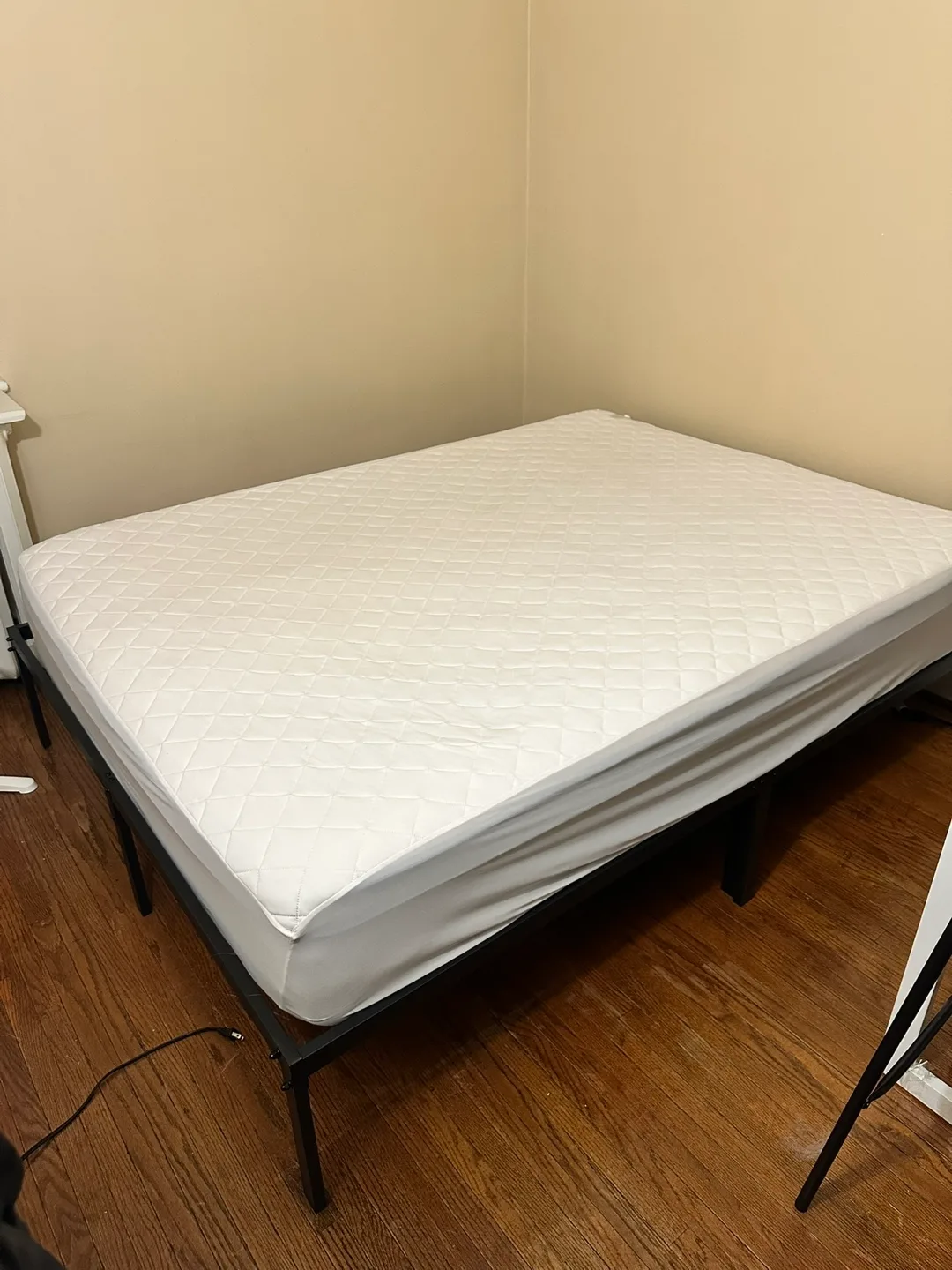 Queen Metal Bed Frame & mattress thumbnail