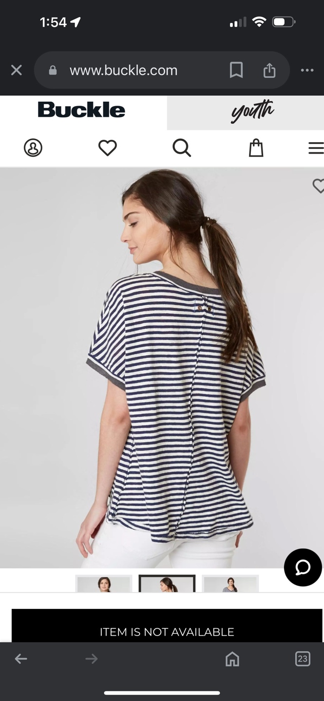 Striped V-neck T-shirt - photo 2