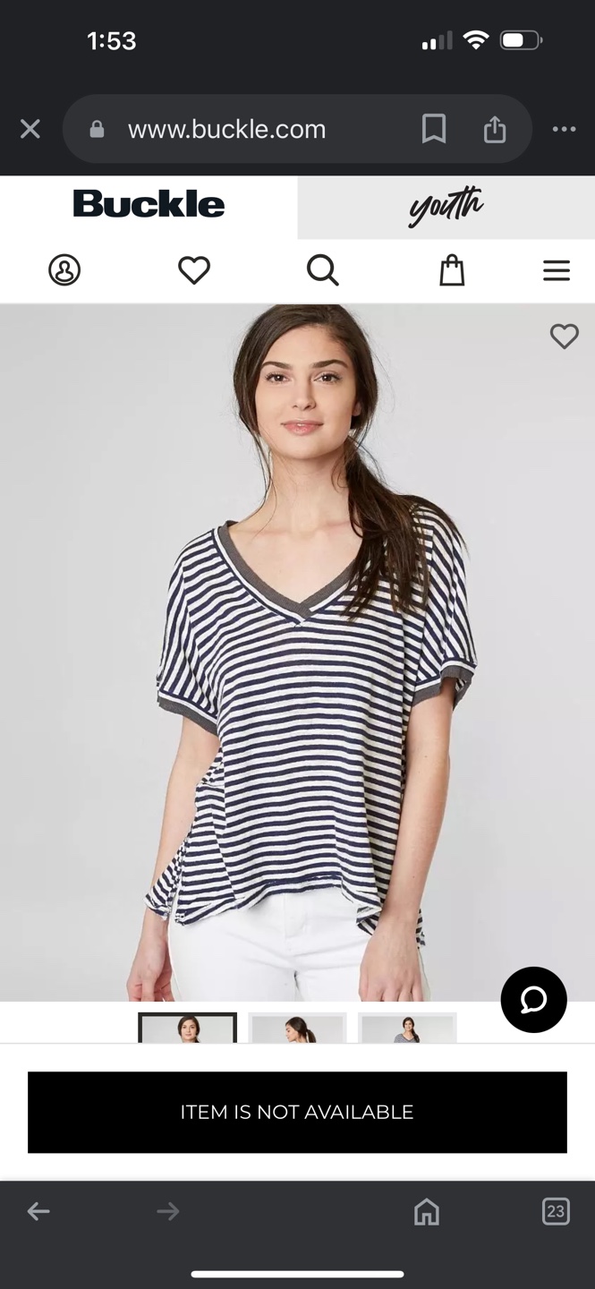 Striped V-neck T-shirt