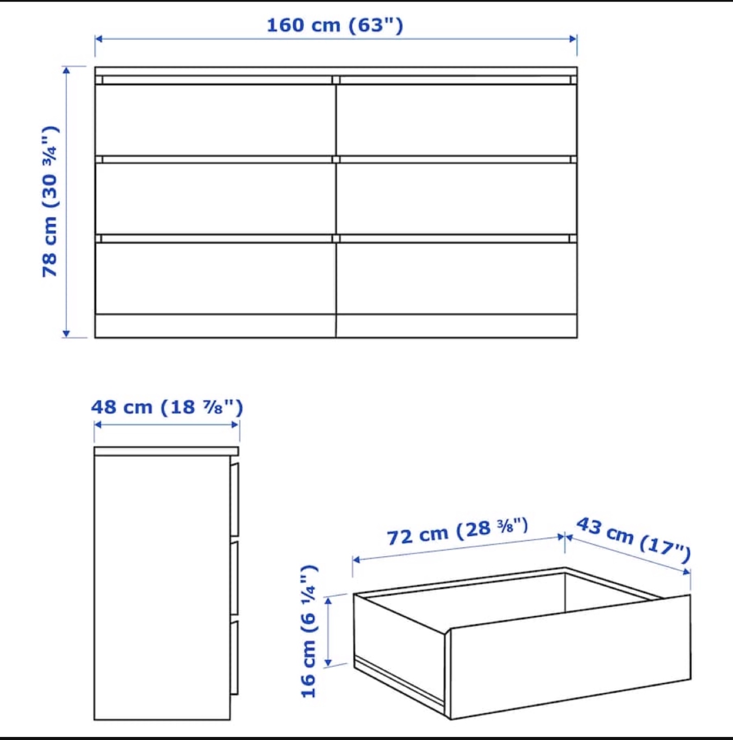 IKEA MALM 6-Drawer Dresser - photo 3