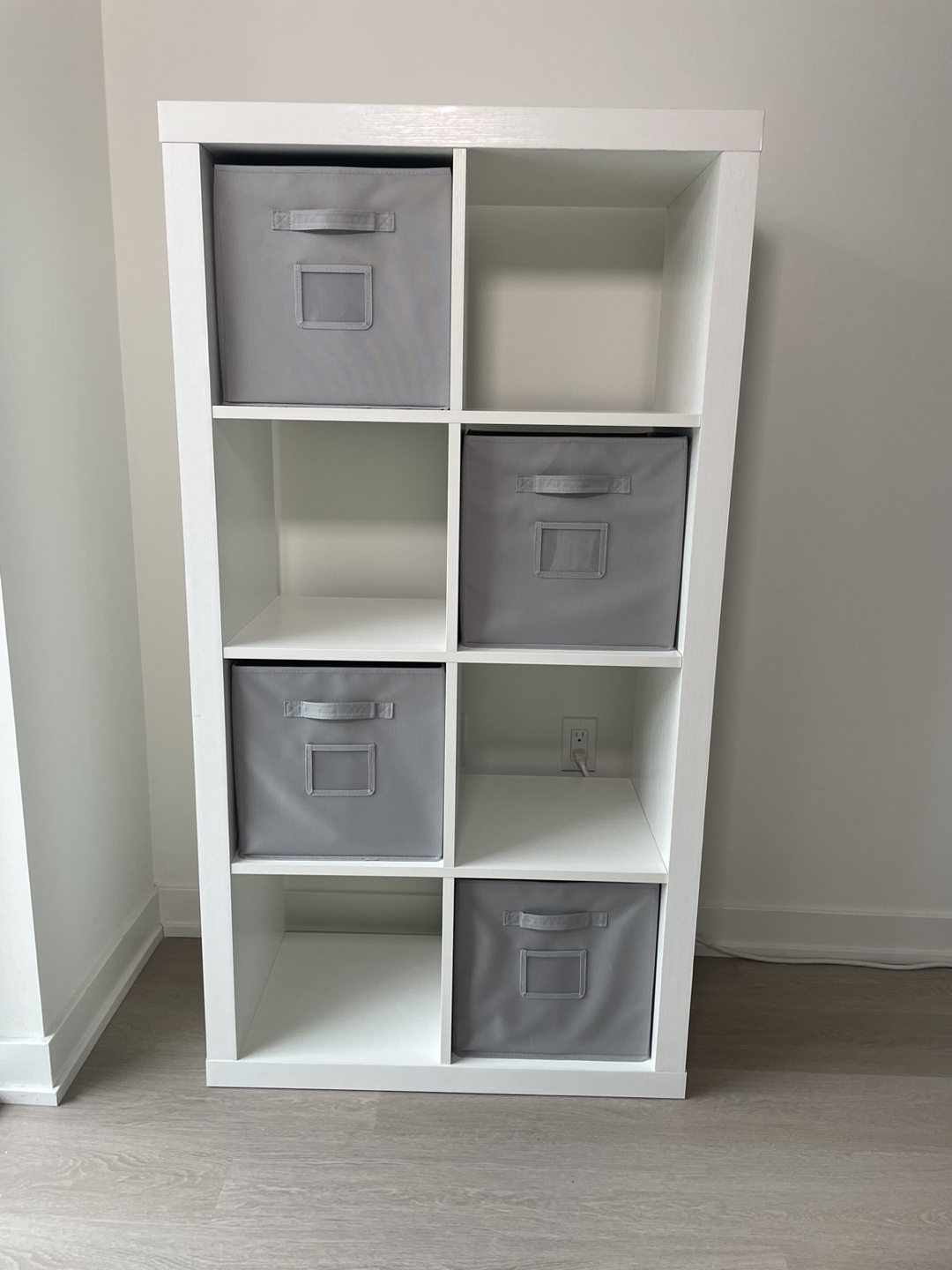 White Cube Storage Shelf with 8 fabric Bins - photo 3