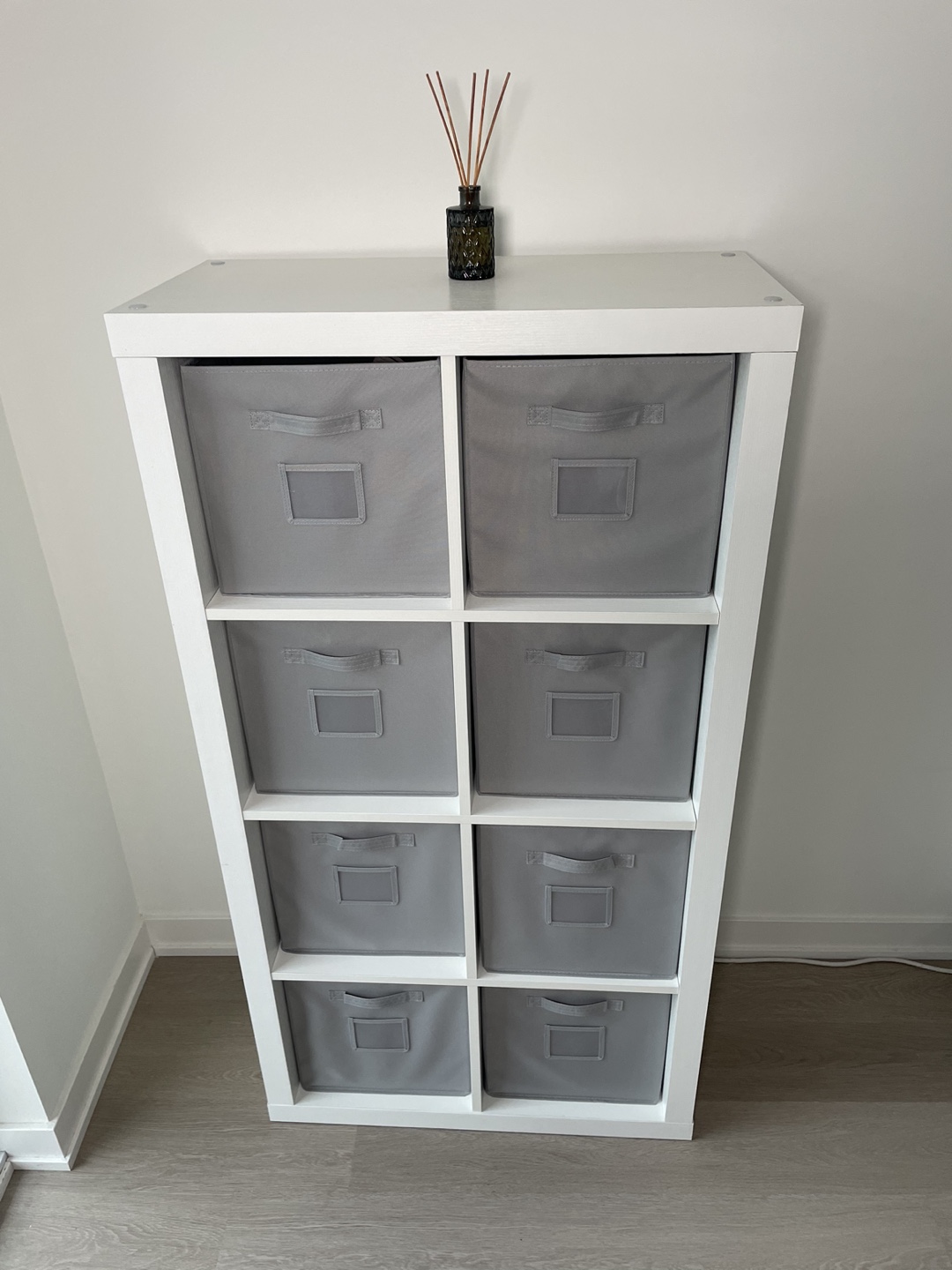 White Cube Storage Shelf with 8 fabric Bins - photo 5