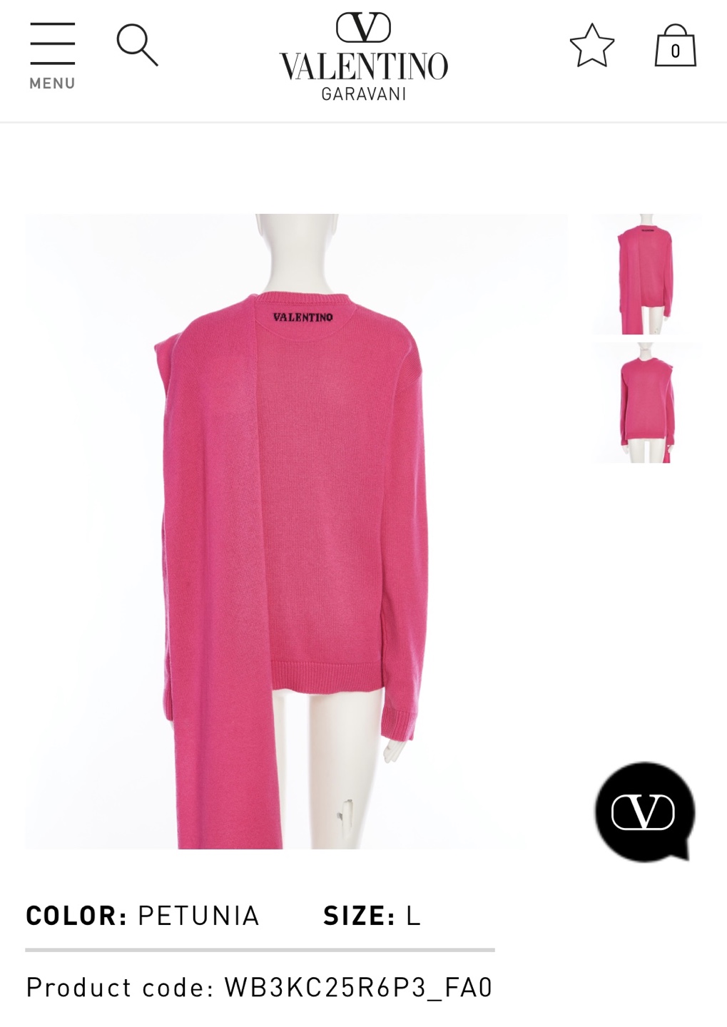 Valentino Garavani Petunia Pink Sweater Size L