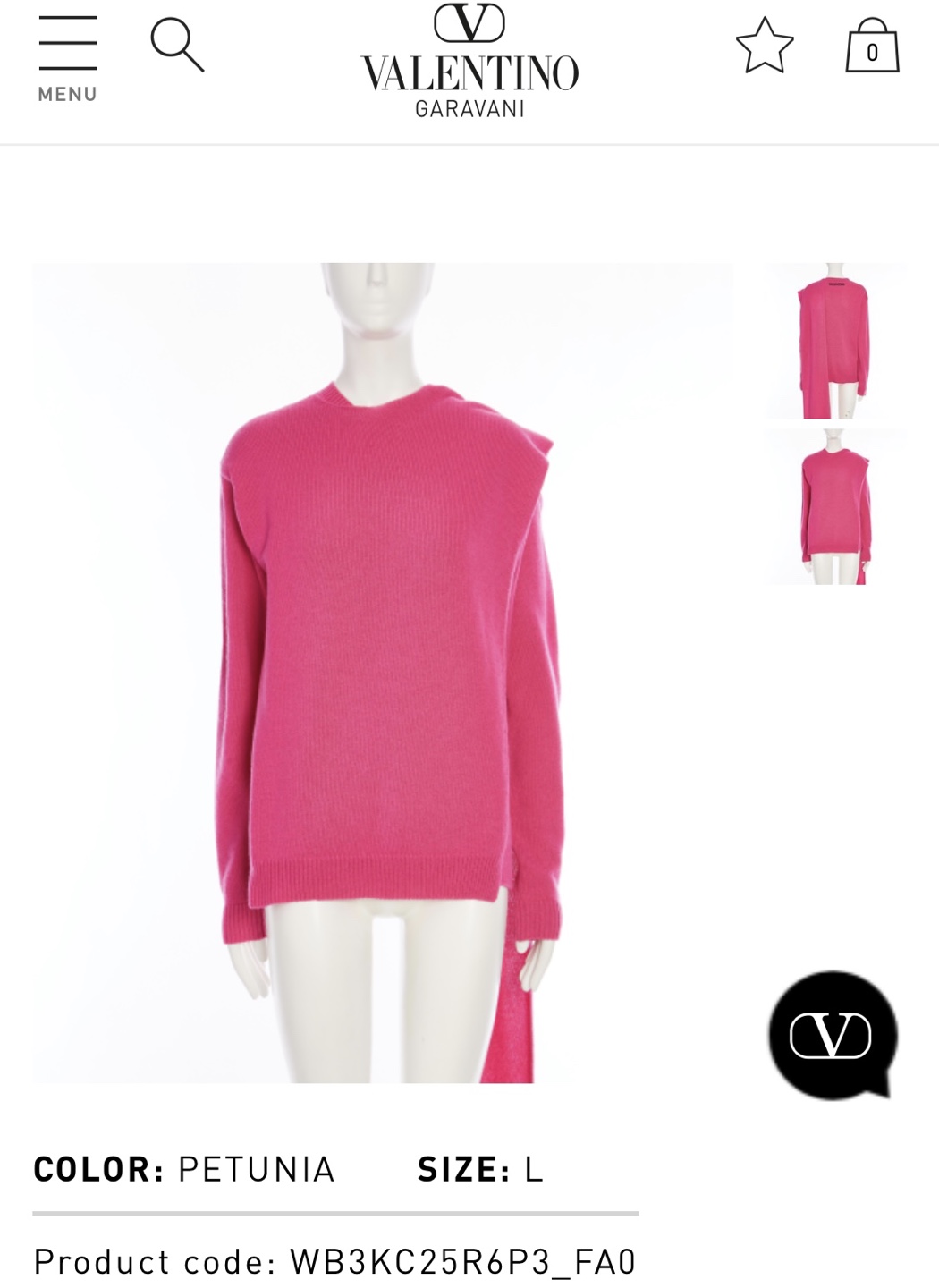 Valentino Garavani Petunia Pink Sweater Size L - photo 2