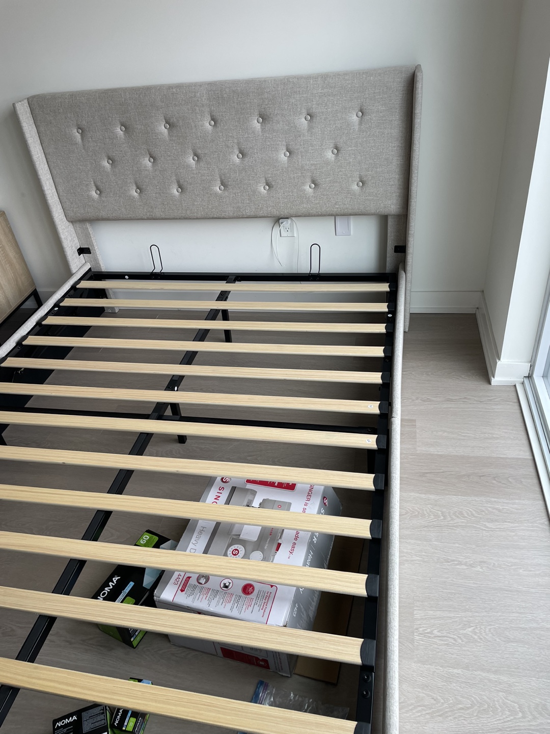 Queen Upholstered Bed Frame with lift storage - photo 4
