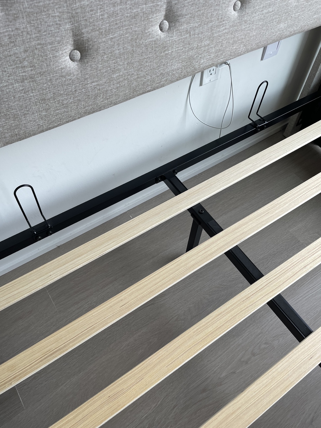 Queen Upholstered Bed Frame with lift storage - photo 3