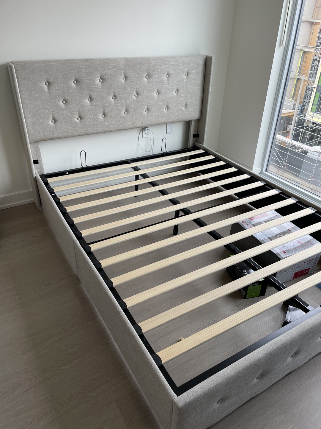 Queen Upholstered Bed Frame with lift storage - photo 2