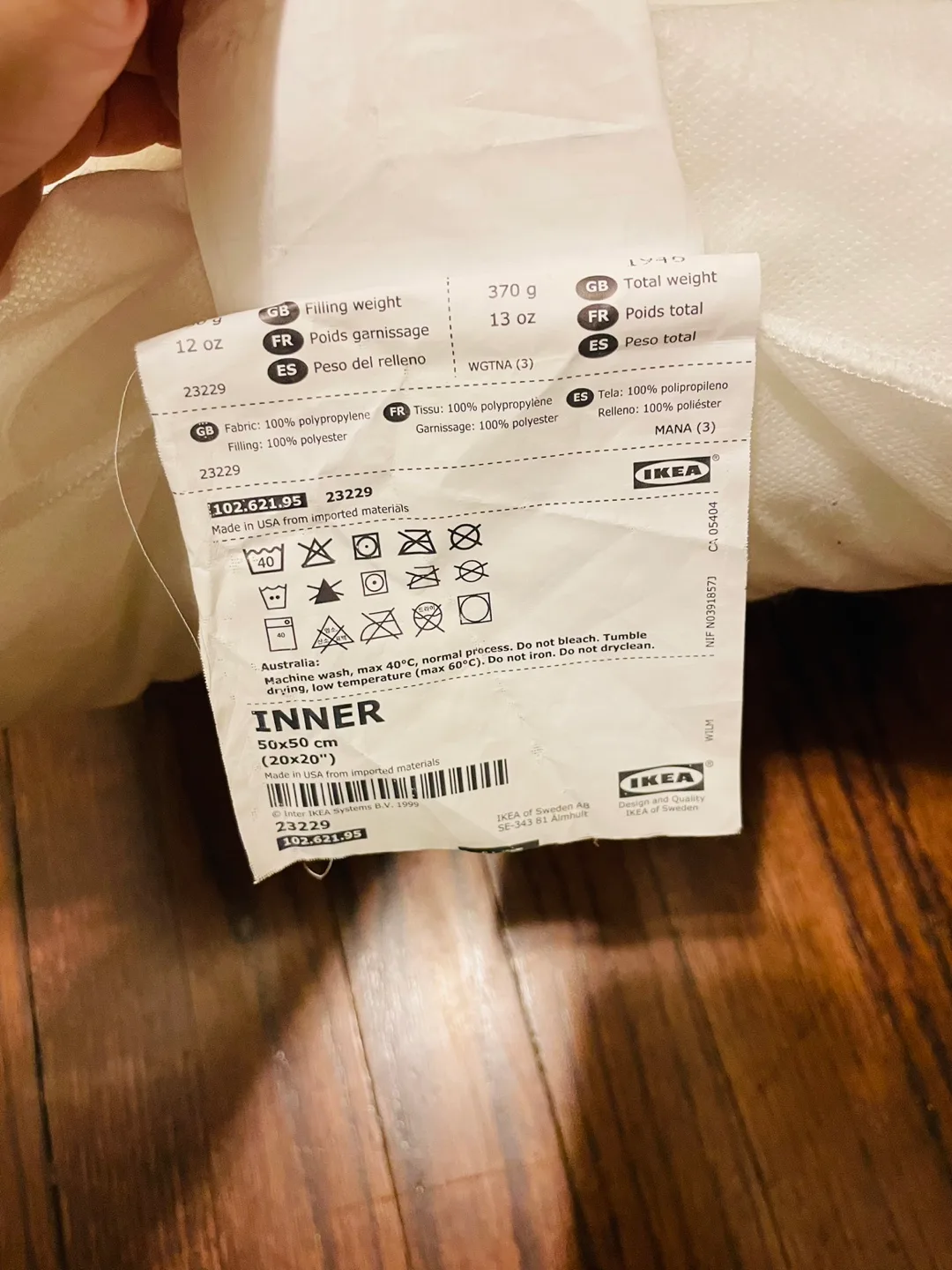 IKEA INNER Pillow Insert x2 thumbnail
