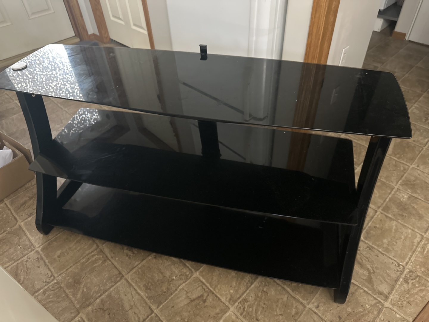 Black Tempered Glass TV Stand