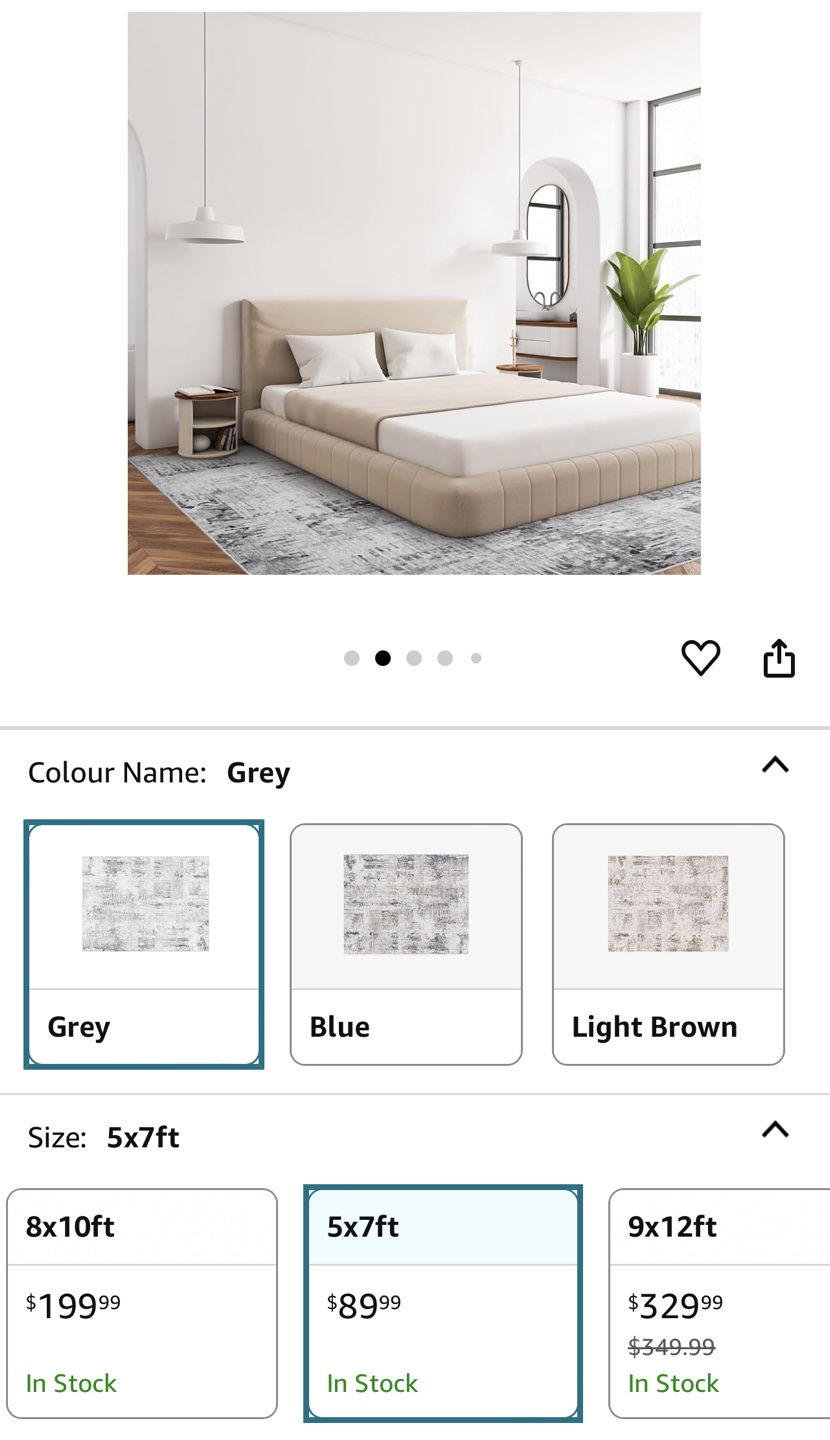 Grey Abstract  Living Room  Rug - photo 5