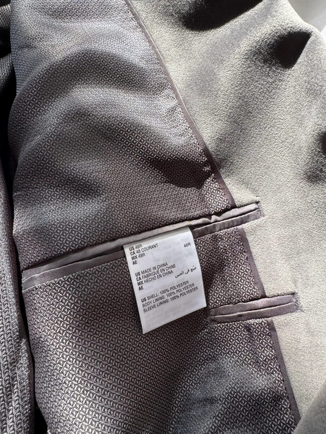 Alfani Men's Slim Fit Solid Velvet Sport Coat Grey 48R image indicator(3)