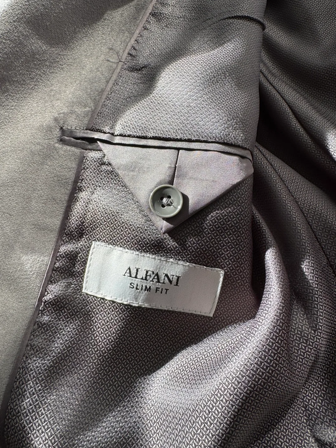 Alfani Men's Slim Fit Solid Velvet Sport Coat Grey 48R image indicator(4)
