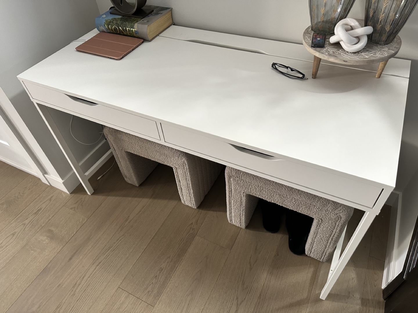 IKEA White Desk with Drawers - photo 2