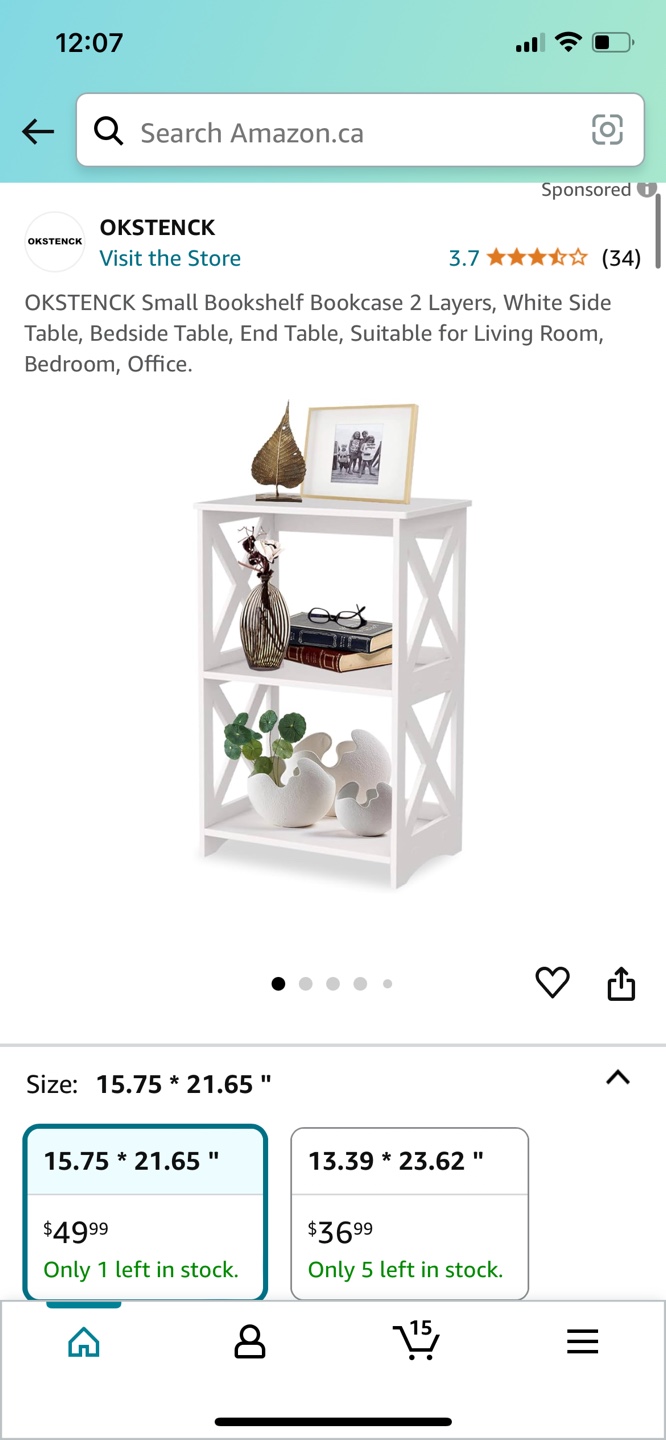 White 2 Shelf Bookcase - photo 3