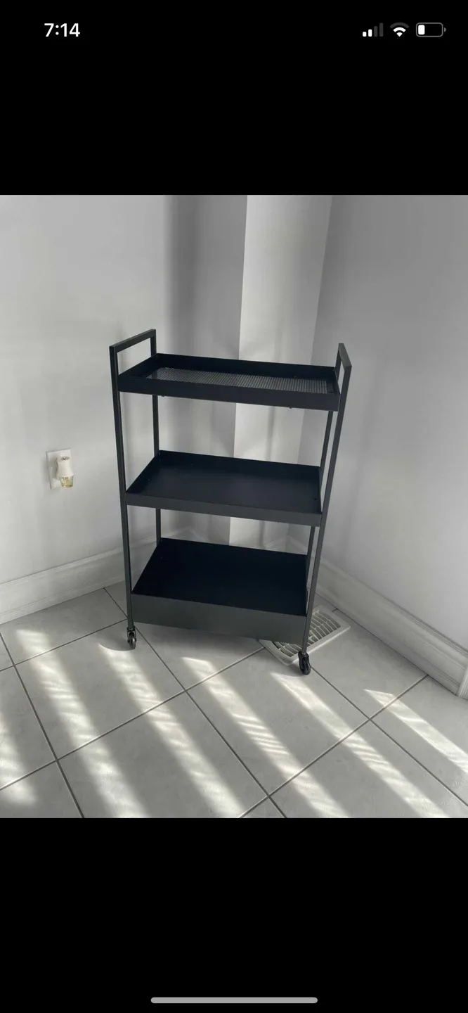 Black Metal Rolling Cart thumbnail