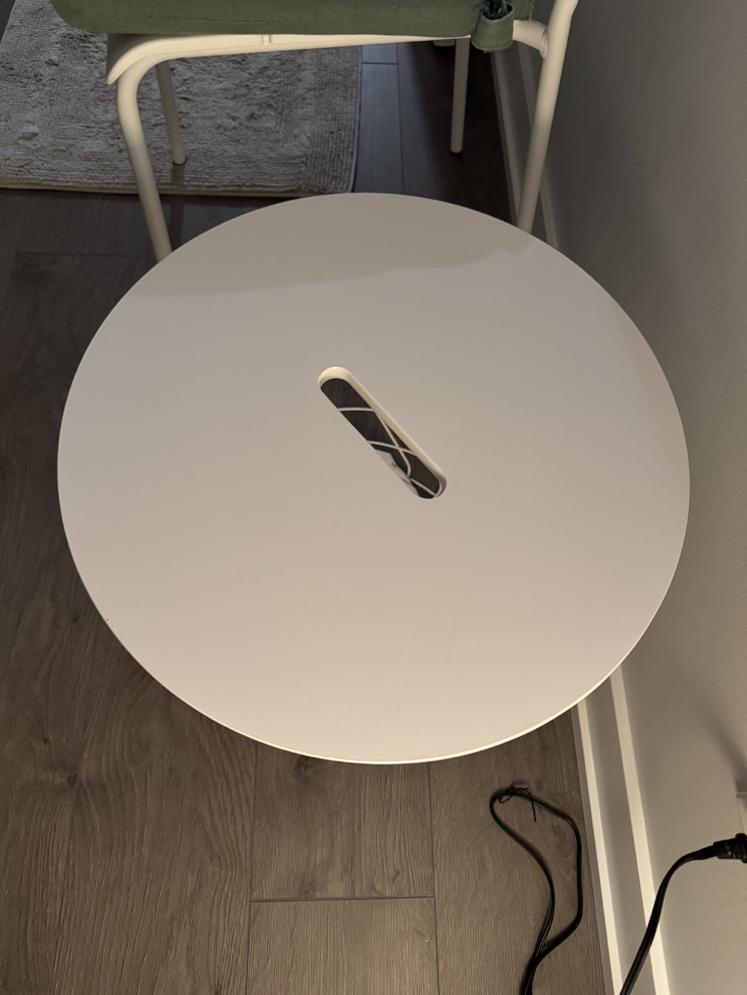 White Wire Storage Ottoman