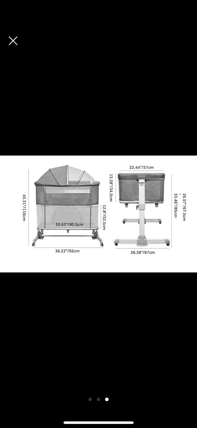 4-in-1 Baby Bassinet, Crib, Portable, Mosquito Net Mattress🧡 image indicator(3)