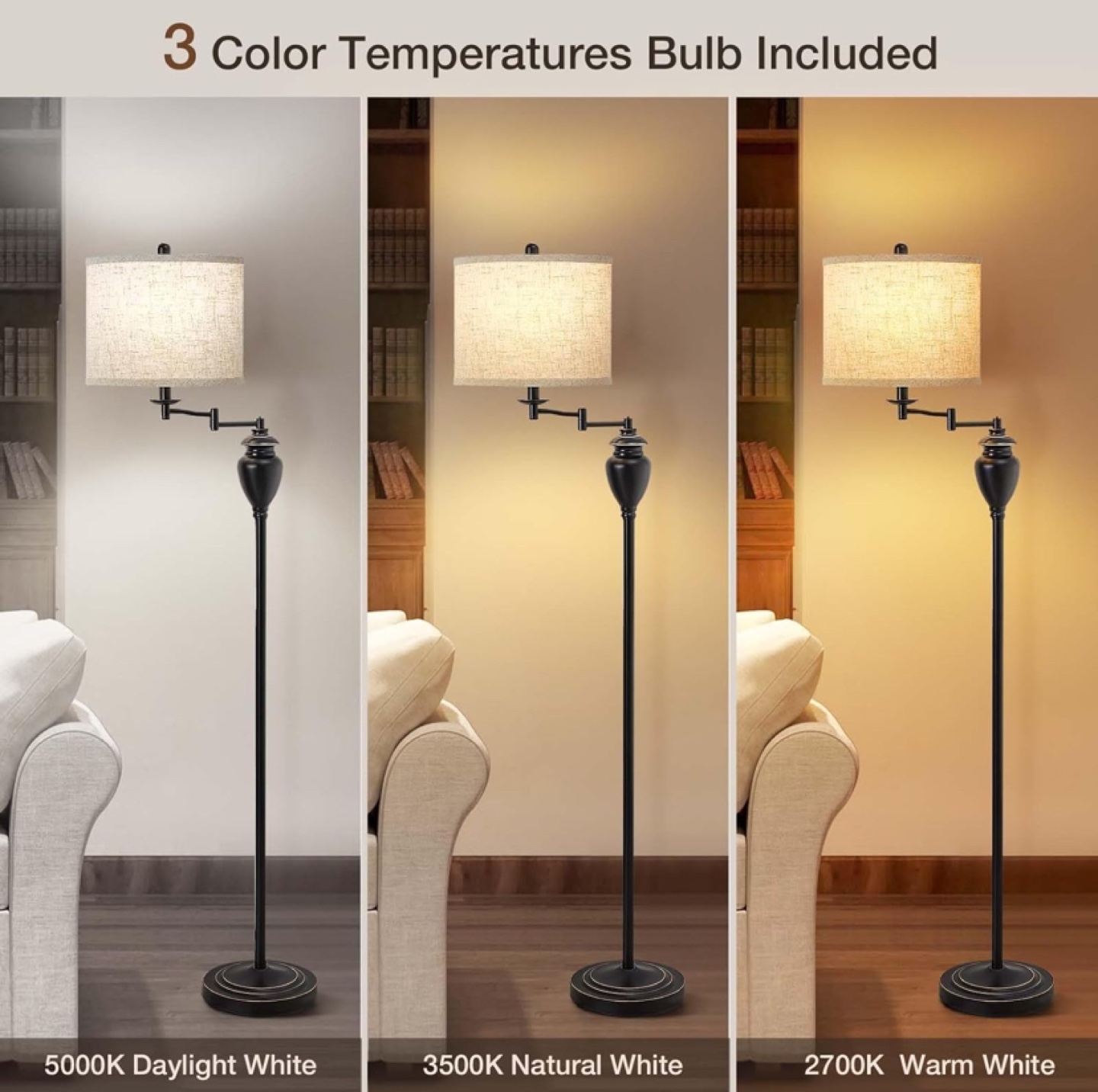 Floor Lamp with Adjustable Swing-Arm - photo 3