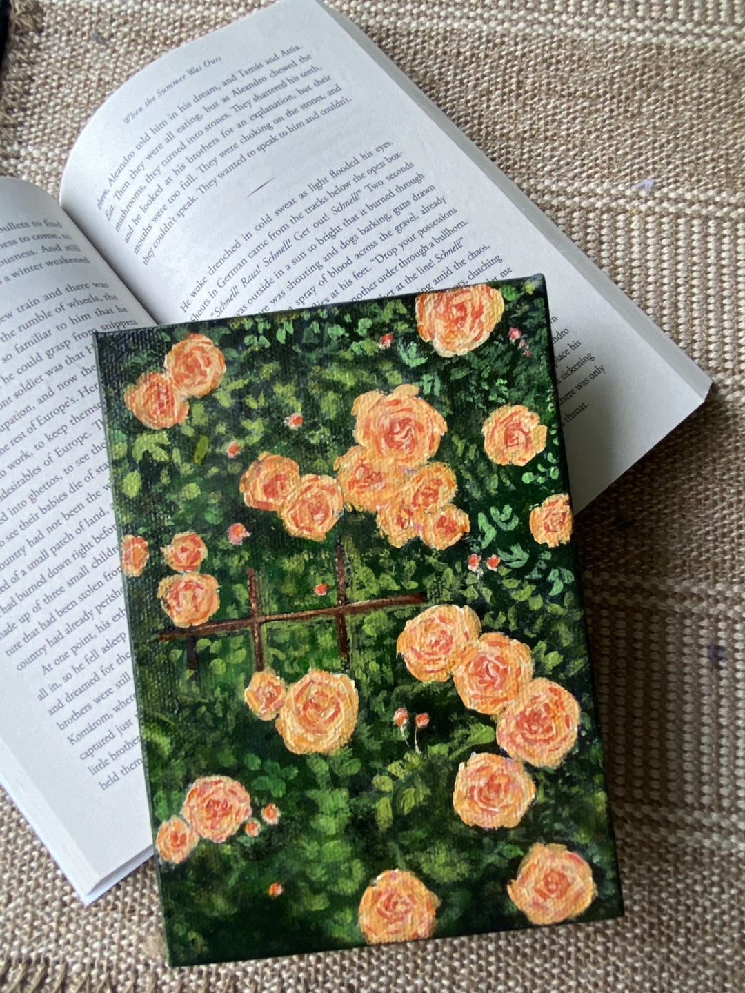 Orange Rose Painting on canvas🧡