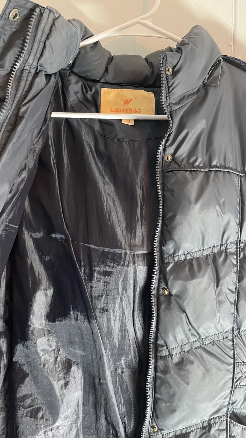 Dark blue Puffer Jacket with Faux Fur Hood 🧡 image indicator(5)