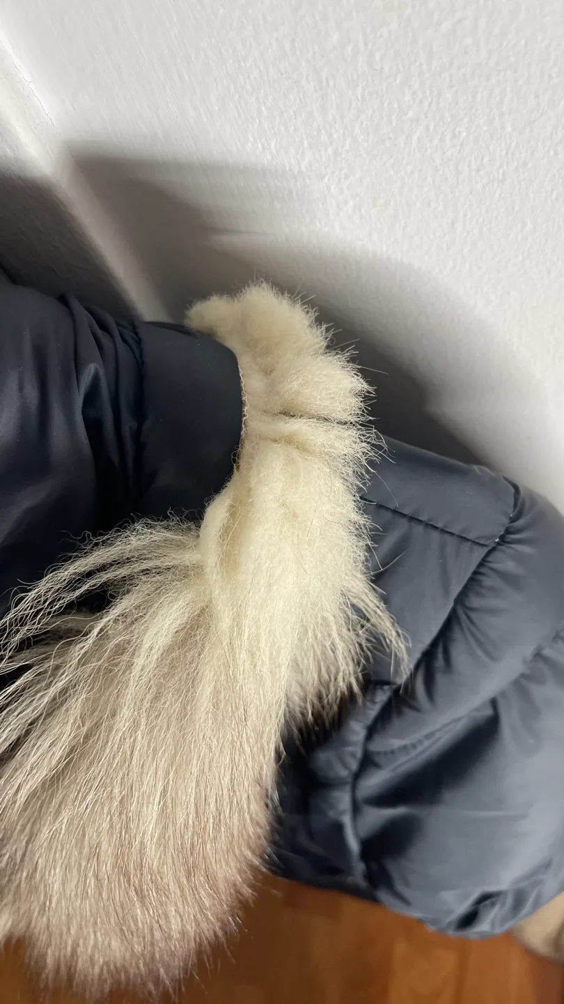 Dark blue Puffer Jacket with Faux Fur Hood 🧡 image indicator(7)