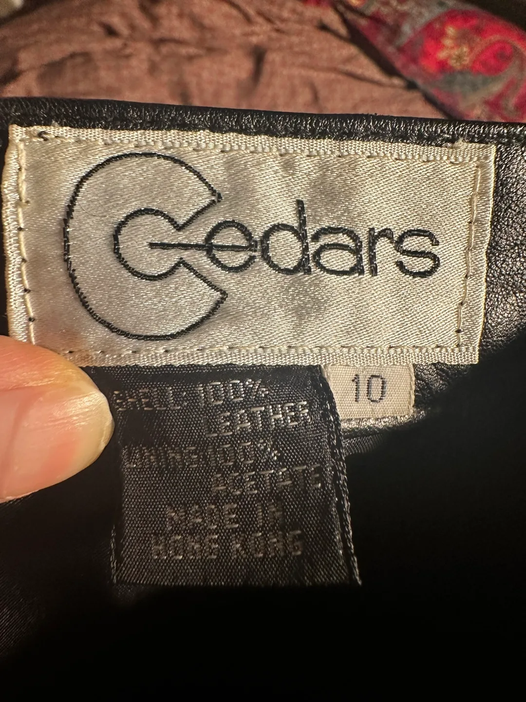 Vintage Black Leather Skirt Size 10 image indicator(4)