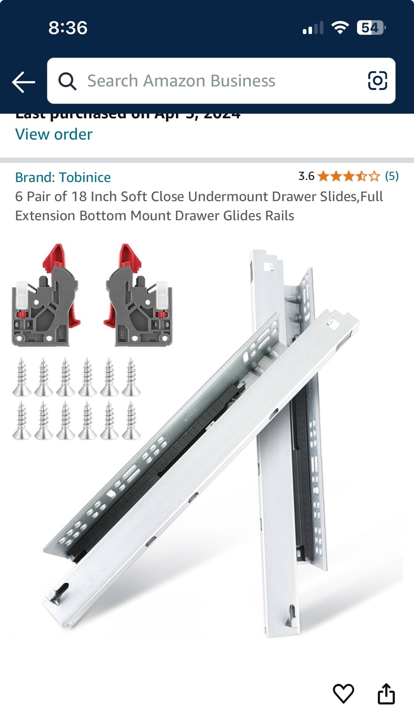Tobinice 18 Inch Soft Close Undermount Drawer Slides