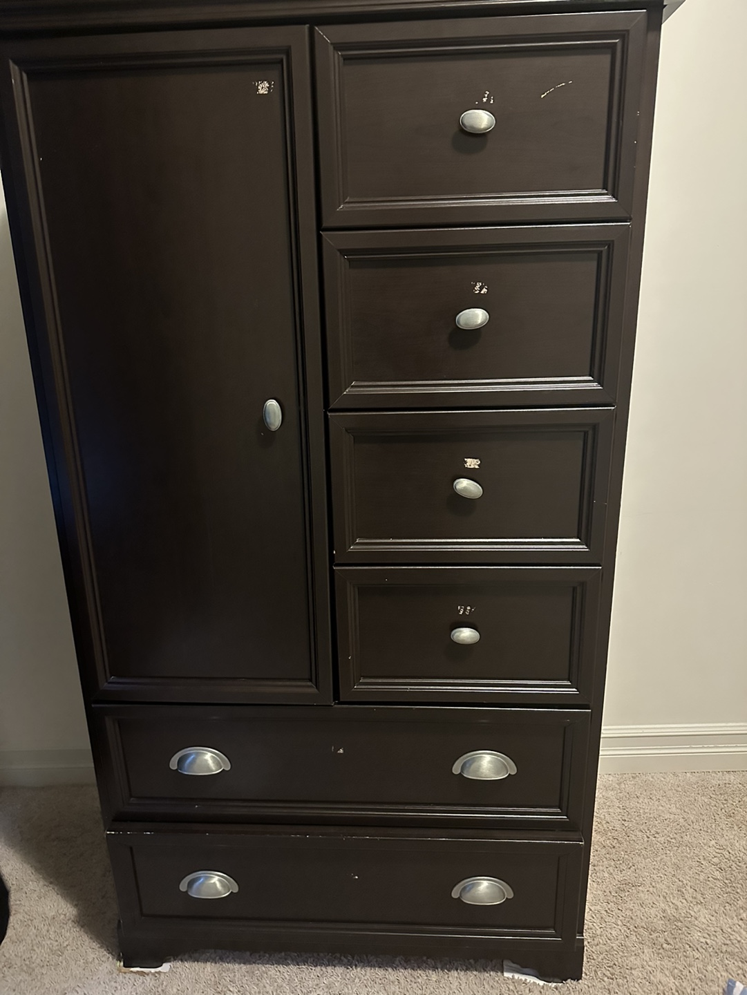 Kids dresser/ Dark Brown Armoire with 6 Drawers - photo 4