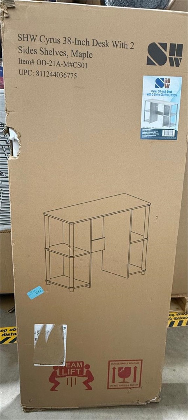 Desk with 2 sides shelves - photo 3