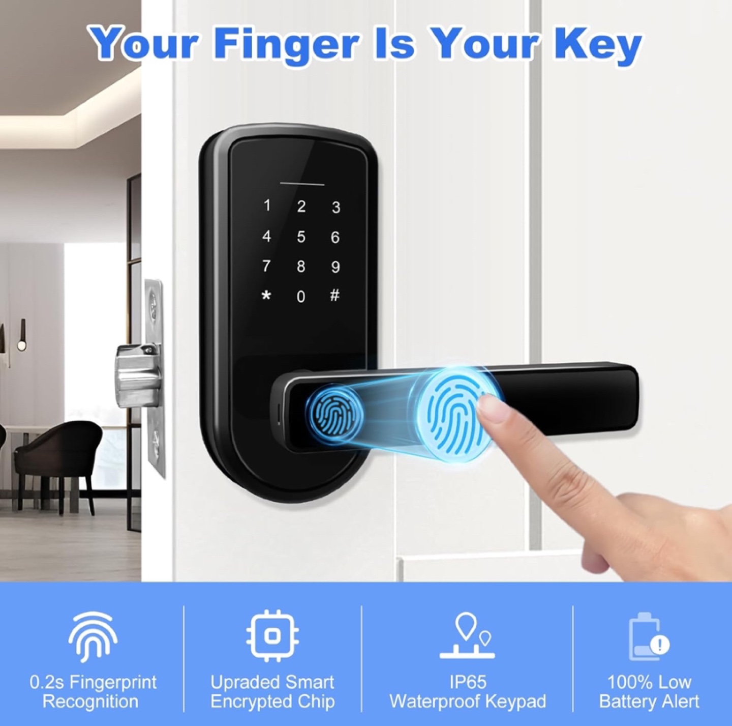 Smart  Lock with Fingerprint, IC Card, Bluetooth / App Control - photo 2