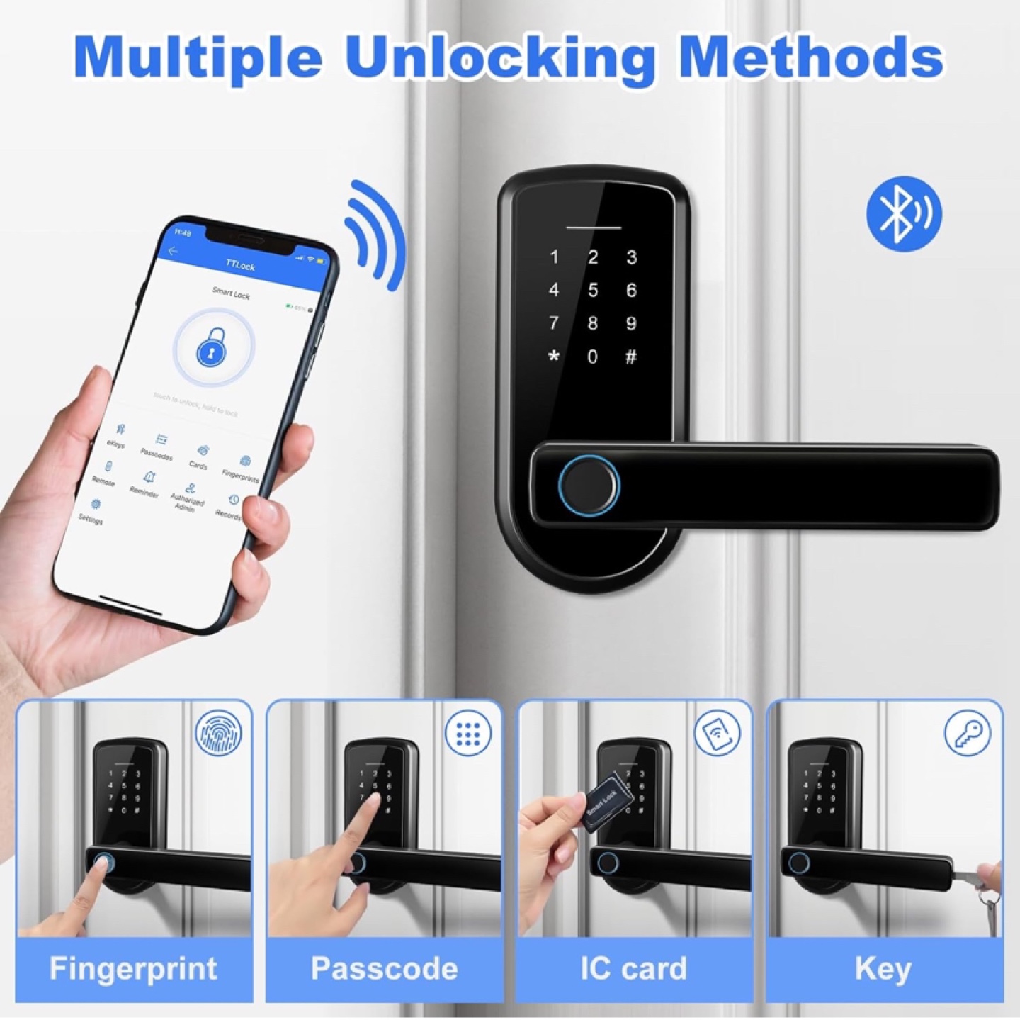 Smart  Lock with Fingerprint, IC Card, Bluetooth / App Control - photo 3