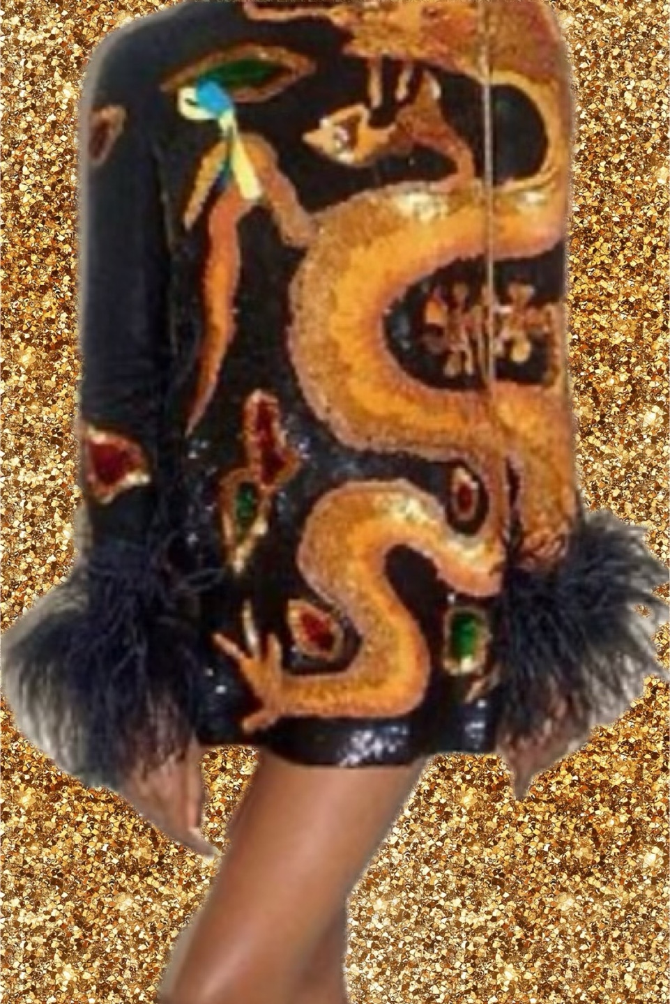 Valentino Embroidered Dragon Sequin Dress - photo 3